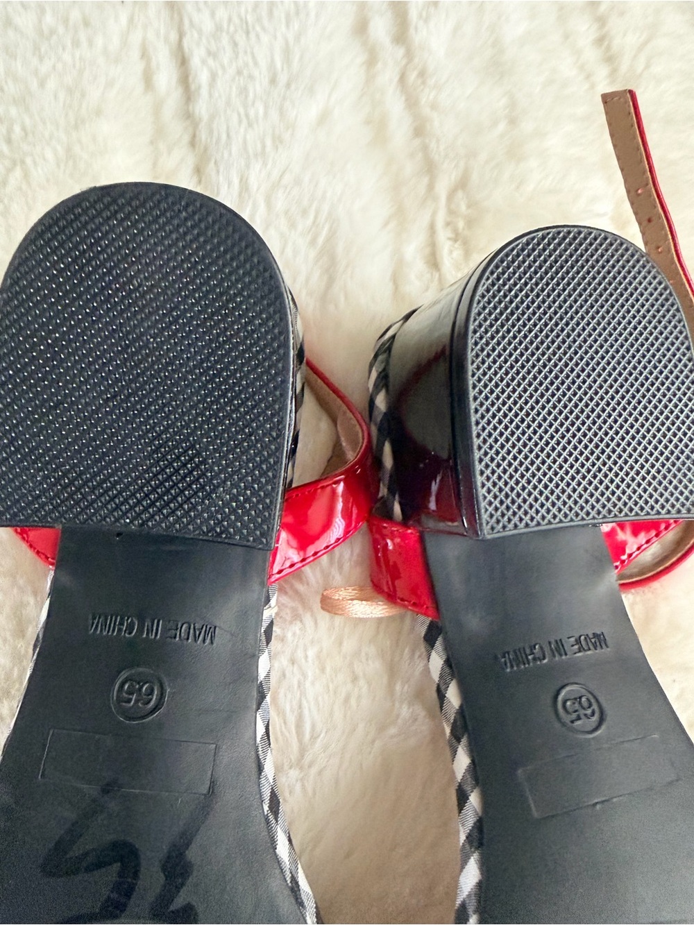 BETSEY JOHNSON Gingham Beaded Fruit Block Heel Sandals - Red - Picture 4 of 6